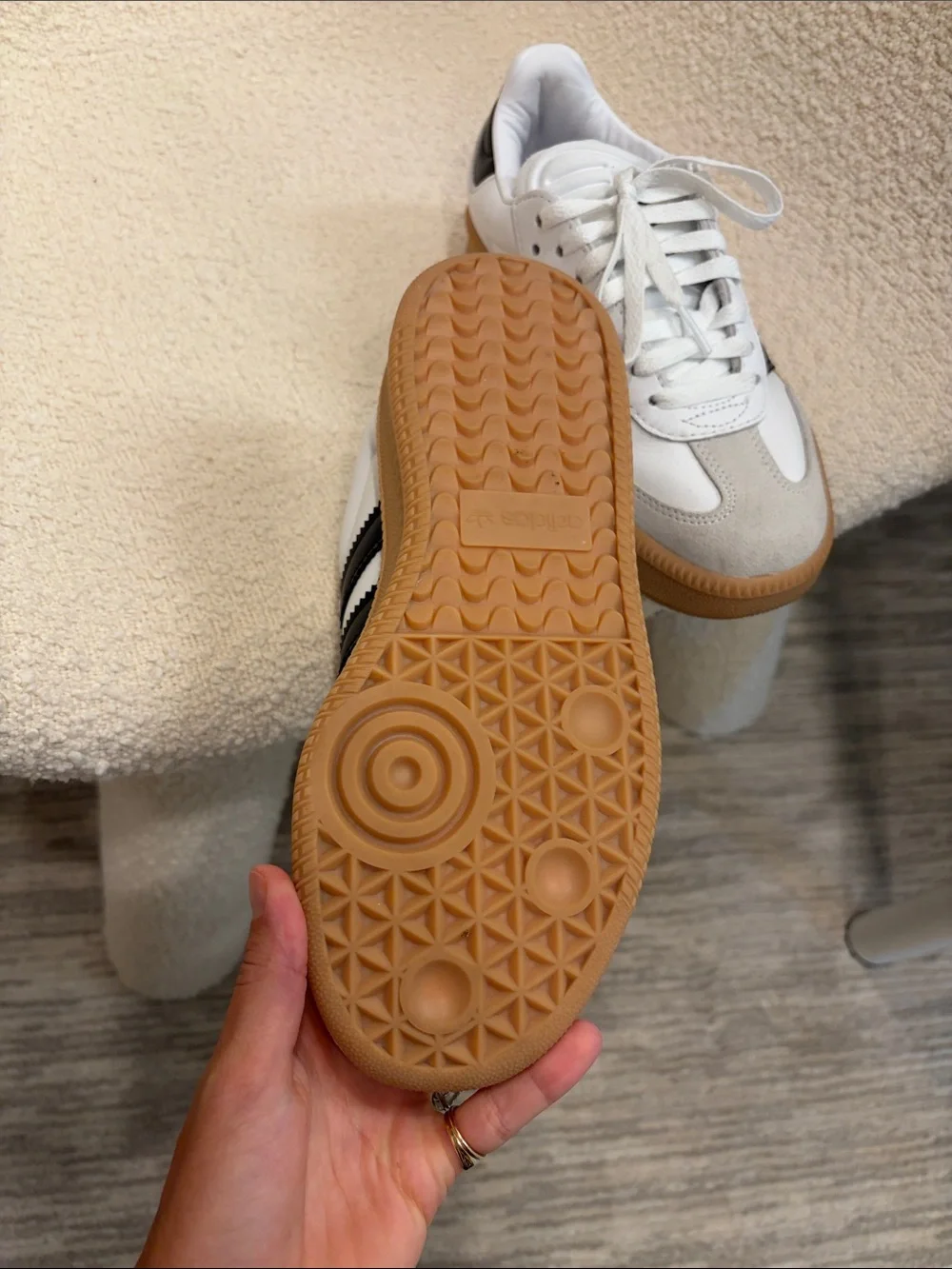 adidas Samba Women's Sneakers in White, Black & Gum